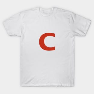 Letter c in Red Text Minimal Typography T-Shirt